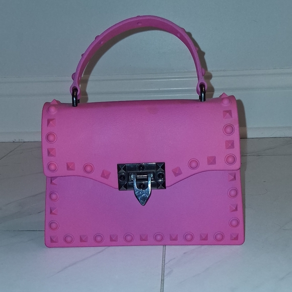 SHEIN Hot Pink Studded Mini Top-Handle Bag - Picture 3 of 3